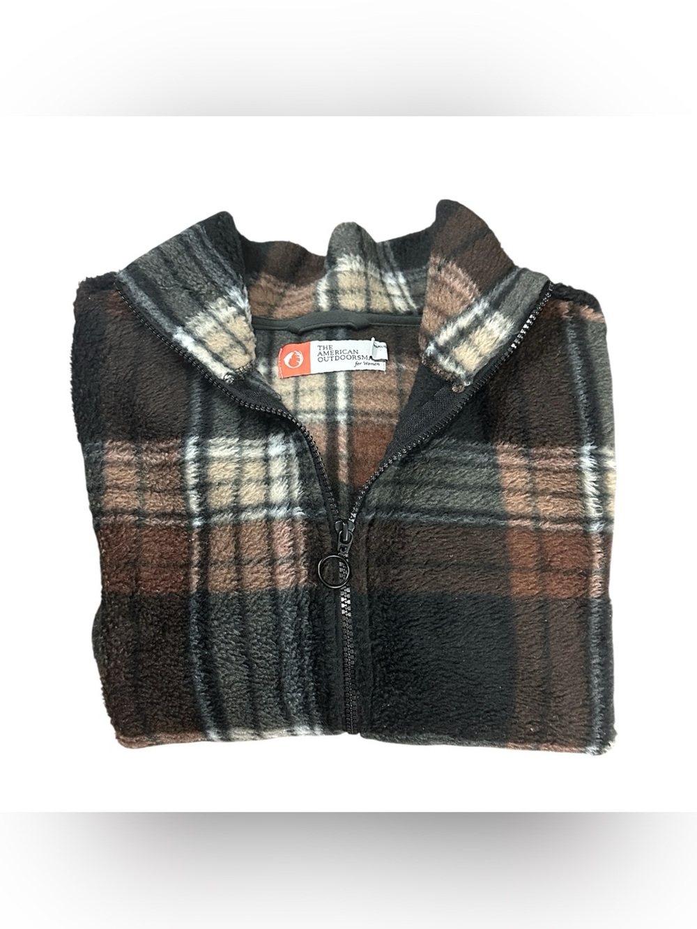 The American Outdoorsman Women’s Plaid Fleece Quarter Zip Pullover Jacket Small